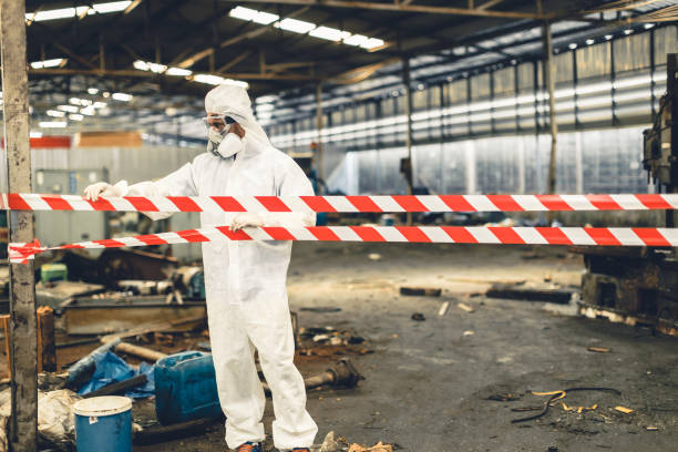 Professional Sewage Cleanup technician working in Chester, IL